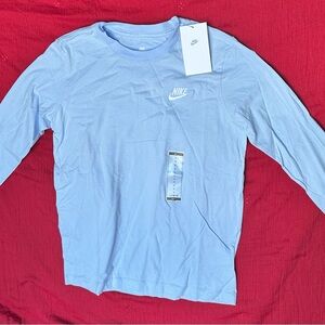 Nike Youth Boy’s Long Sleeve Sportswear Tee - Light Blue - Size L (NWT)